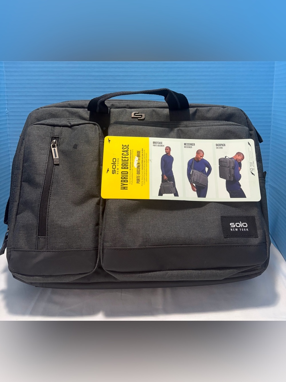 New Hybrid Briefcase Converts To Backpack Padded Fits 15.6 Laptop